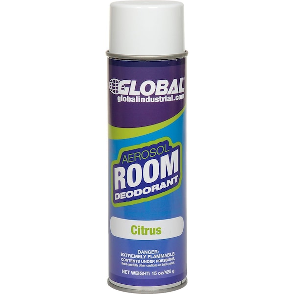 Global Industrial Air Freshener, Citrus 15 oz. Can, 12PK - 641324