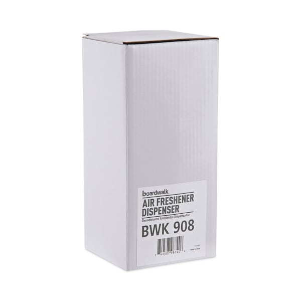 Boardwalk Classic Metered Air Freshener Dispenser, 4" x 3" x 9.5", White - BWK908