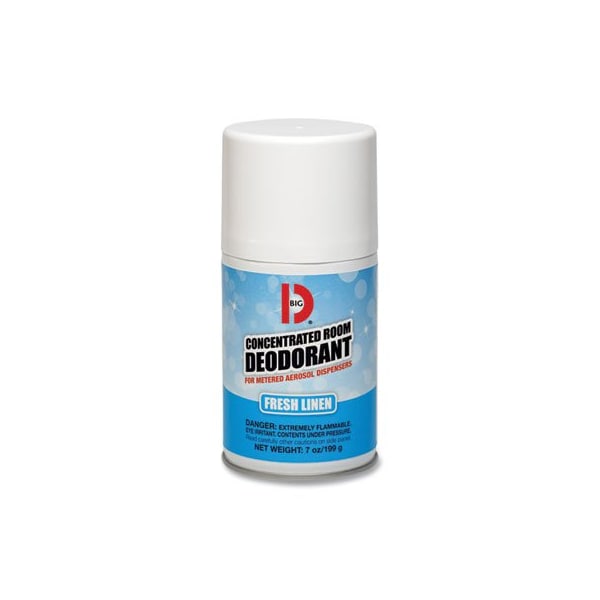 Big D BigDIndus, Metered Concentrated Room Deodorant, Fresh Linen Scent, 7 Oz Aerosol, 12PK - 472