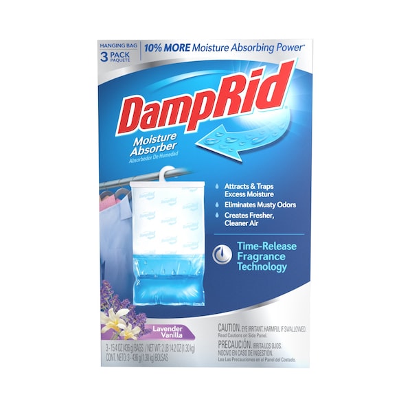 Damprid DampRid Hanging Moisture Absorber Lavender Vanilla Scent 15.4 oz 3 pk - FG83LVSB