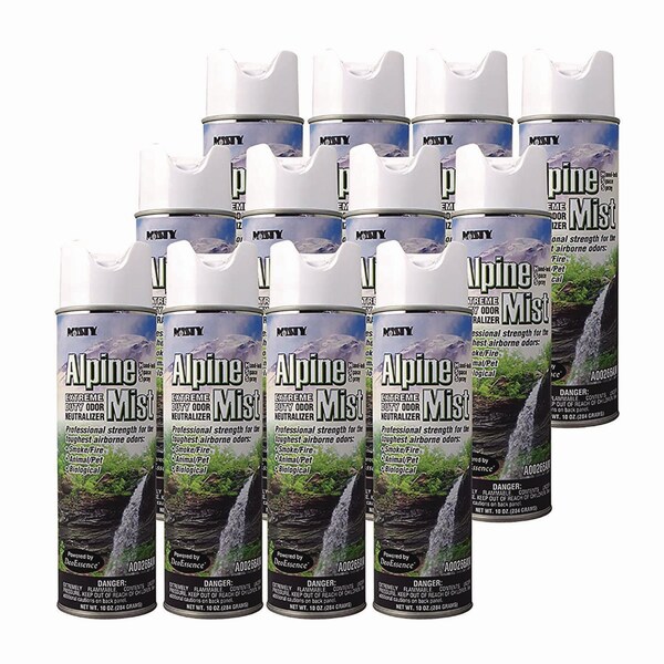 Misty Hand-Held Odor Neutralizer, Alpine Mist, 10 oz Aerosol, PK12 - 1039394