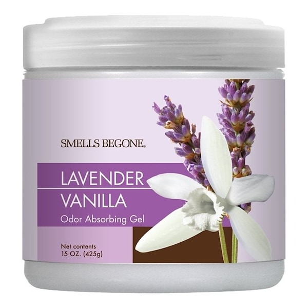 Gonzo 4123D Odor Absorbing Gel, 14 oz Jar, Lavender, White, 400 sq-ft Coverage Area, 90 days-Day Freshness - 50616