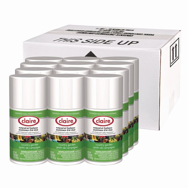 Claire Metered Air Freshener, Country Garden, 11 oz Aerosol Spray, 12PK - 1000003941