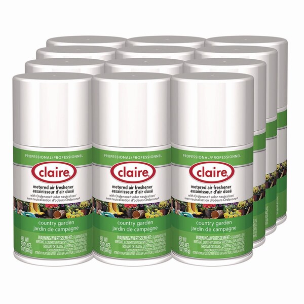 Claire Metered Air Freshener, Country Garden, 11 oz Aerosol Spray, 12PK - 1000003941
