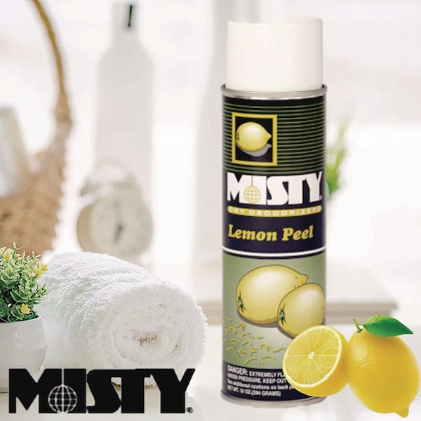 Misty Handheld Air Deodorizer, Lemon Peel, 10 oz Aerosol Spray, PK12 - 1001842