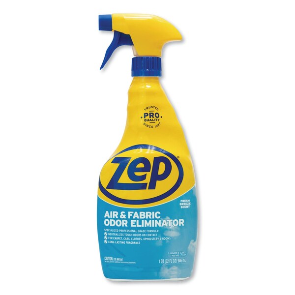 Zep Air and Fabric Odor Eliminator, Fresh Scent, 32 oz, PK12 - ZUAIR32
