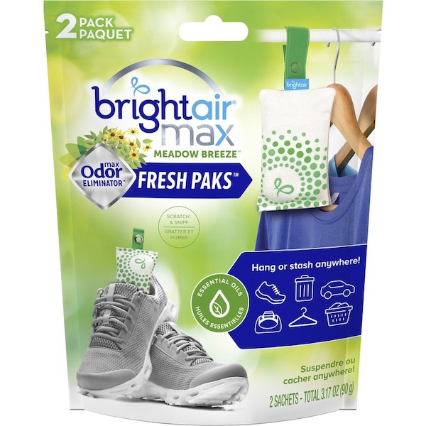 Bright Air Odor Eliminator Sachets, Meadow Breeze, , MI, PK 2 - BRI900610