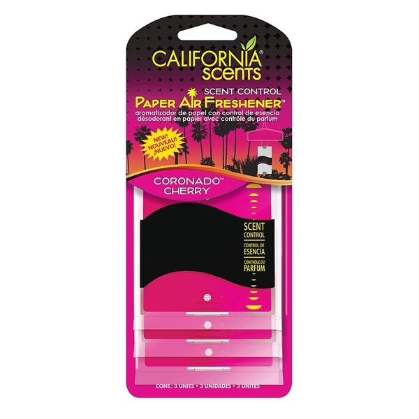 California Scents Palms Paper Coronado Cherry Air Freshener, 3PK - CA572663