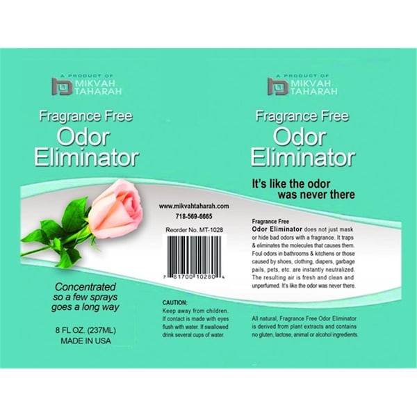 Mt Fragrance Free Odor Eliminator Spray Bottle - 1028-1