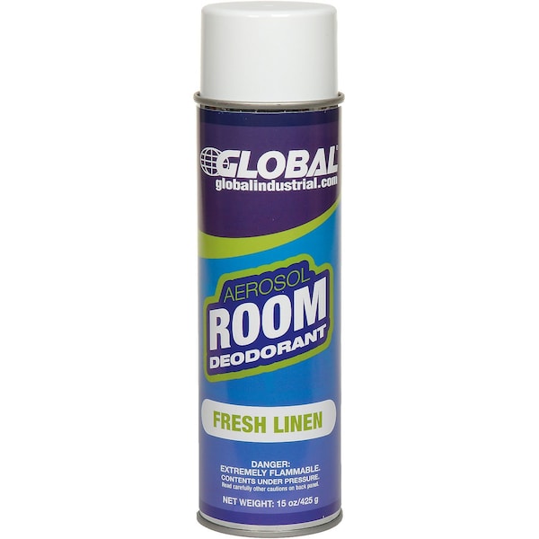 Global Industrial Air Freshener, Fresh Linen 15 oz. Can, 12PK - 641326