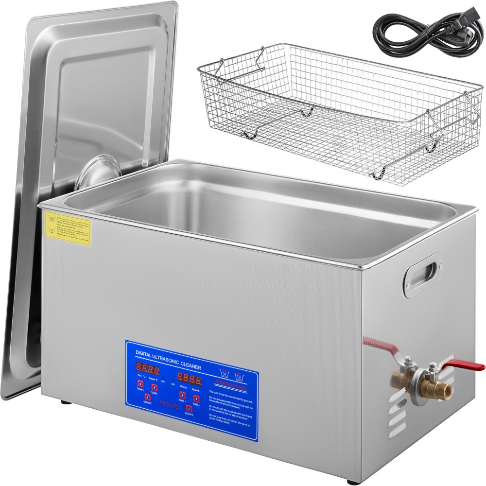 VEVOR 22L Industrial Ultrasonic Cleaner with Digital Timer&Heater 40kHz Professional Ultrasonic Cleaner 110V with Excellent Cleaning Effect for Wrench Tools Industrial Parts Mental Apparatus - JPS-80ACSBQXJ0001V1