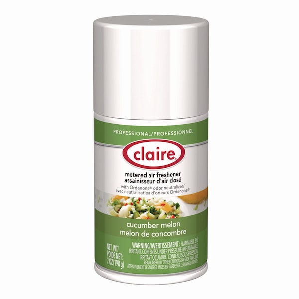 Claire Metered Air Freshener, Cucumber Melon Scent, 7 oz Aerosol Spray, 12PK - 1000003939