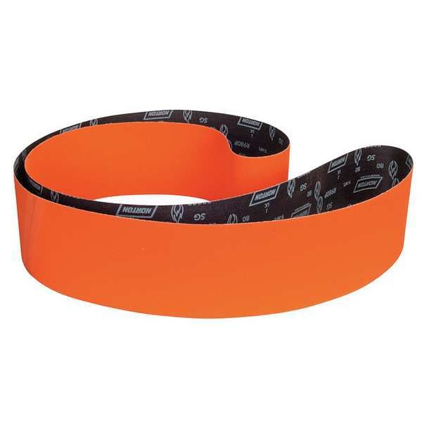 Banda de lija Norton Abrasives, recubierta, 6 pulgadas de ancho, 132 pulgadas de largo, 80 granos, Grano grueso, Cerámica, Blaze R980P, Naranja - 69957344992