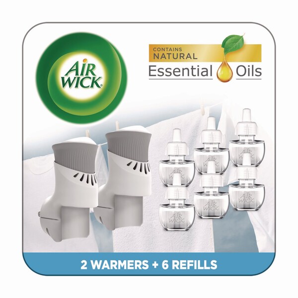 Air Wick Plug-in Scented Oil Starter Kit, Fresh Linen, 0.67 oz, 8PK - 62338-01914