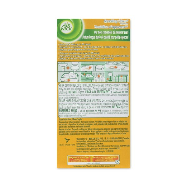 Air Wick Stick Ups Air Freshener, 2.1 oz, Sparkling Citrus, PK12 - 62338-85826