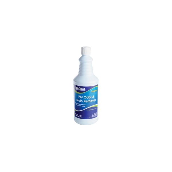 Global Equipment Pet Odor   Stain Remover - Case Of Twelve 1 Quart Bottles - N523-Q12