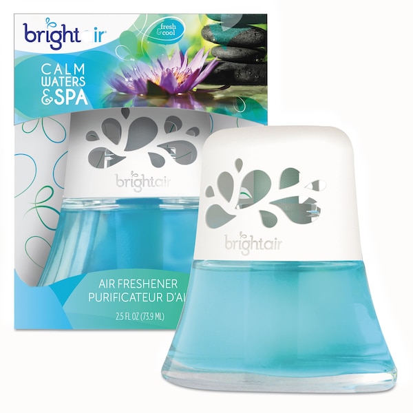 Bright Air Scented Oil Air Freshener, Calm Waters and Spa, Blue, 2.5 oz - 900115