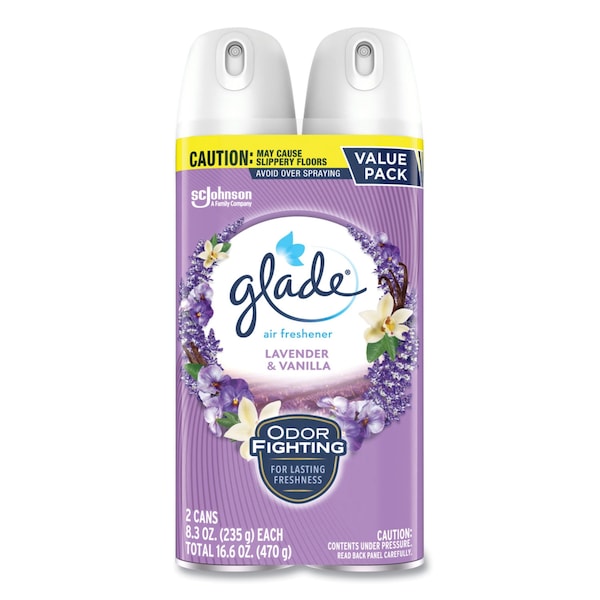 Glade Air Freshener, Lavender & Vanilla, Scent, 8.3 oz Aerosol Spray, 6PK - 357477