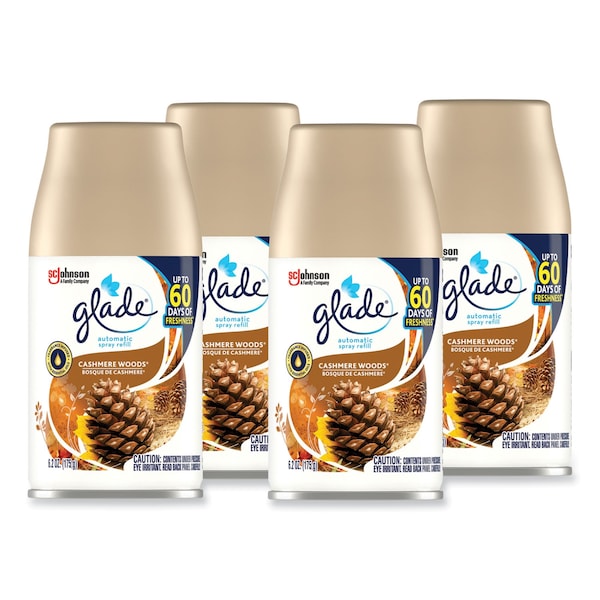Glade Automatic Air Freshener, Cashmere Woods, 6.2 oz, 4PK - 375638