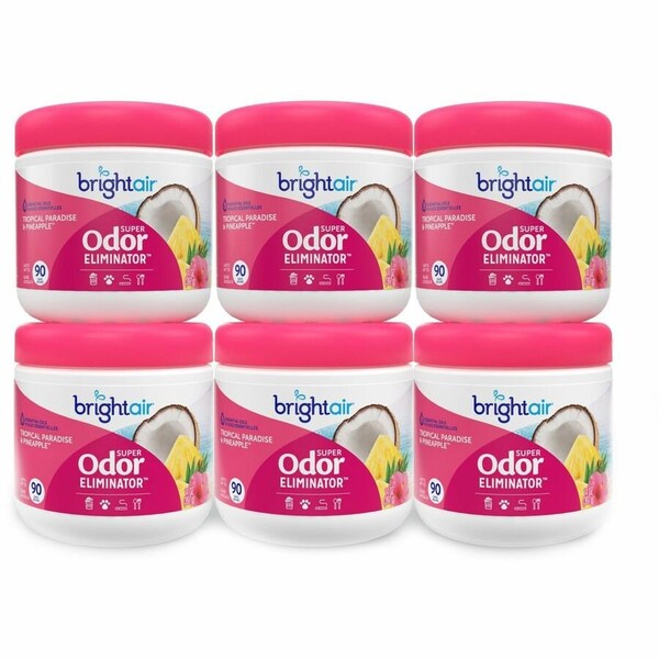 Bright Air Super Odor Eliminator, Tropical Paradise & Pineapple Scented, 14 fl oz, 6PK - 901076