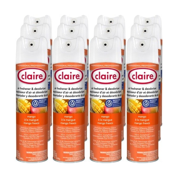 Claire Air Freshener, Deodorizer, VOC Compliant, Mango, 16oz, OE, 12PK - CGCCL341