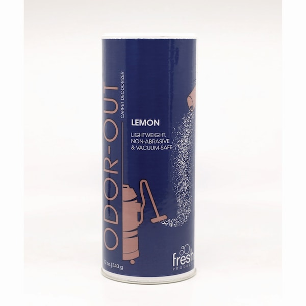 Fresh Products Odor-Out Rug/Room Deodorant, Lemon, 12 oz Shaker Can, PK12 - 12-14-OO-LE-F