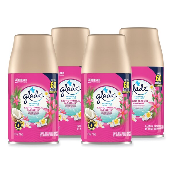 Glade Automatic Air Freshener, Exotic Tropical Blossoms, 6.2 oz, 4PK - 318296
