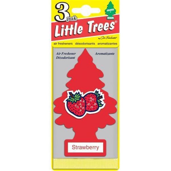 Car Freshner Strawberry Scent Little Tree Air Freshener, 3PK - C15-U3S32012