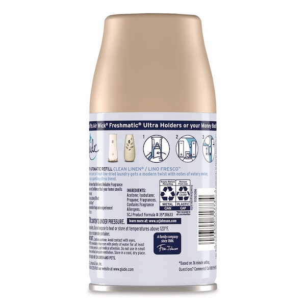 Glade Automatic Air Freshener, Clean Linen, 6.2 oz Can, 4PK - 375630