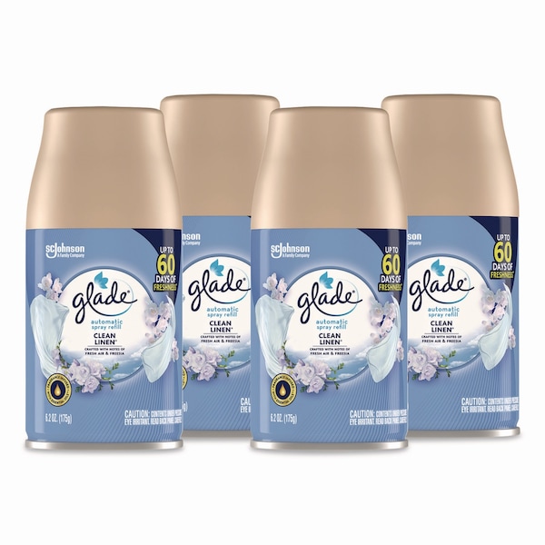 Glade Automatic Air Freshener, Clean Linen, 6.2 oz Can, 4PK - 375630