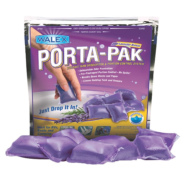 Walex Walex PPRVLAV Porta-Pak Holding Tank Deodorizer - Lavender, 10 Pack - PPRV10LAV