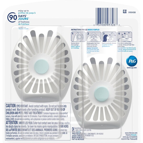Febreze Odor Eliminator, 15 mL, Cartridge, PK6 - 55868
