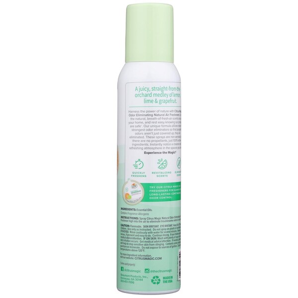 Citrus Magic Citrus Magic Tropical Citrus Blend Scent Air Freshener Spray 3 oz Aerosol - 612112751- 6PK