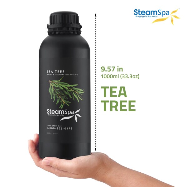 Steamspa 100% Natural Essence of Tea Tree 1000ml Aromatherapy Bottle - G-OILTEATREE1K