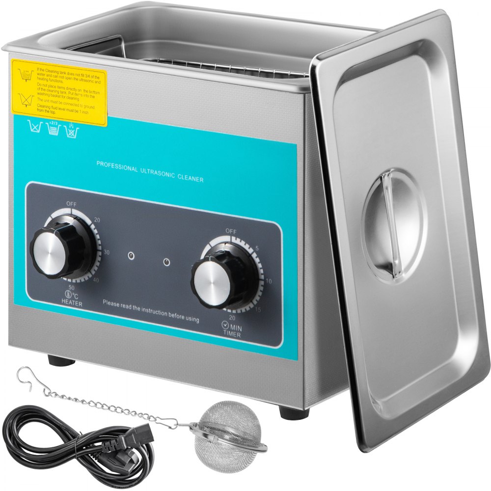 VEVOR Knob Ultrasonic Cleaner 3L 40kHz Ultrasonic Cleaning Machine Knob Control Sonic Cleaner 304 Stainless Steel Ultrasonic Cleaner Machine with Heater & Timer for Cleaning Jewelry Eyeglasses Watches - QXJSXNQXJ3L000001V1