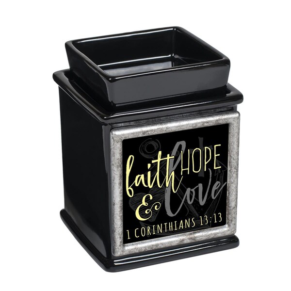 Dicksons Faith Hope Love Interchangeable Fragrance Wax or Essential Oil Warmers - Black - IW23BKS