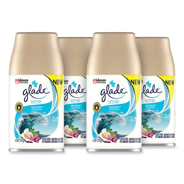 Glade Automatic Air Freshener, Aqua Waves, 6.2 oz, 4PK - 364812