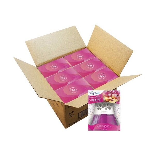 Bpg International BRIGHT Air 900134CT, SCENTED OIL AIR FRESHENER DIFFUSER, FRESH PETALS AND PEACH, PINK, 2.5 OZ - BRI900134CT