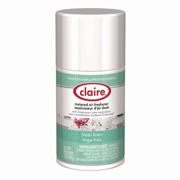 Claire Metered Air Freshener, Fresh Linen, 11 oz Aerosol Spray, 12PK - 1000003942