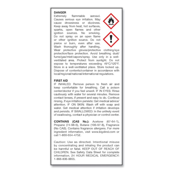 Big D Odor Control Fogger, Mountain Air Scent, 5 oz Aerosol, PK12 - 034400