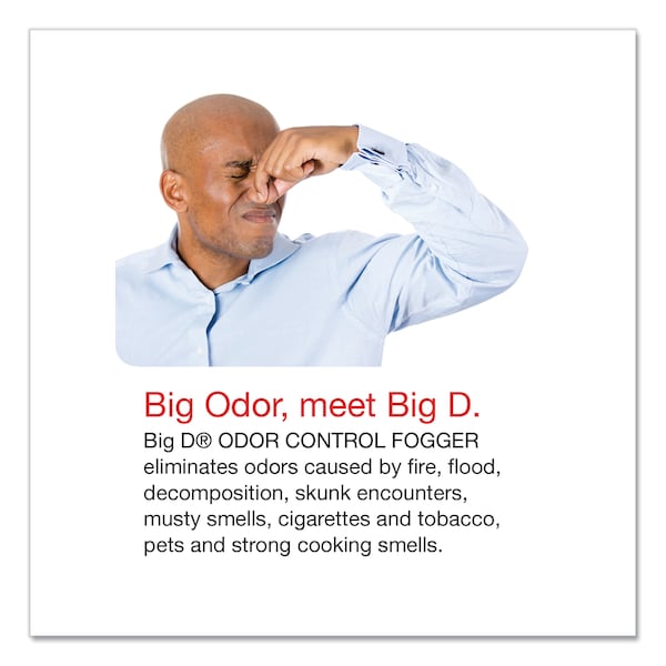 Big D Odor Control Fogger, Mountain Air Scent, 5 oz Aerosol, PK12 - 034400