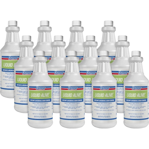 Dymon Odor Digester, w/ Enzymes, Nontoxic, 32oz. White, PK 12 - ITW33632CT