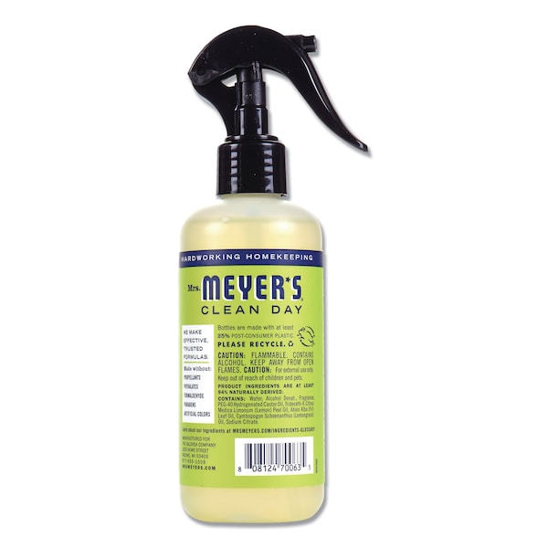 Mrs. Meyers Clean Day Clean Day Room Freshener, Lemon Verbena, 8 oz, Non-Aerosol Spray, PK6 - 670764