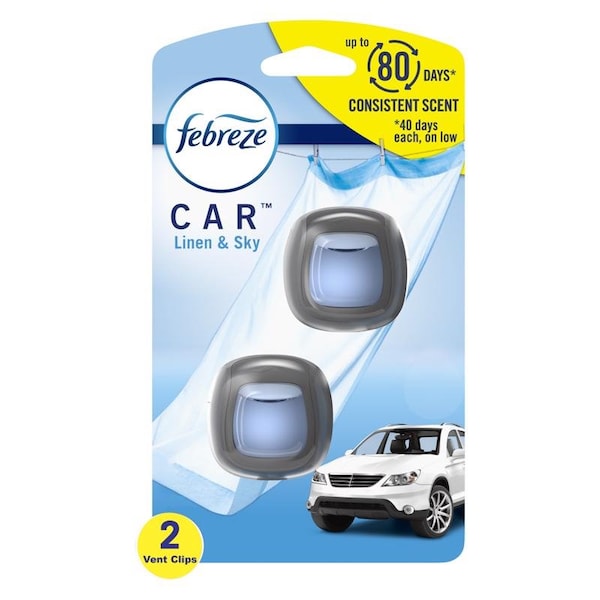Febreze Febreze Linen and Sky Scent Car Air Freshener 0.06 oz Liquid 2 pk - 01052