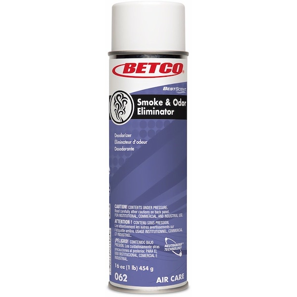Betco Smoke & Odor Eliminator, Aerosol, 16 fl oz, 12PK - 0622300