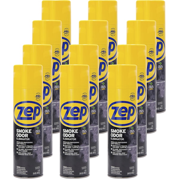 Zep Smoke Odor Eliminator, Professional Strength, 16oz., , PK 12 - ZPEZUSOE16CT