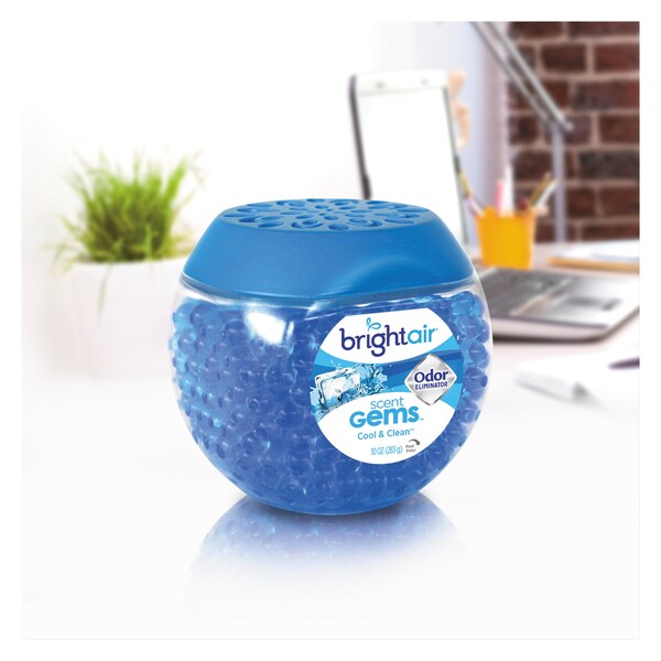 Bright Air Scent Gems Odor Eliminator, Cool and Clean, Blue, 10 oz, PK6 - BRI 900228