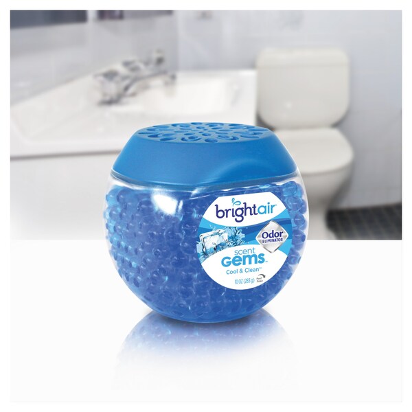 Bright Air Scent Gems Odor Eliminator, Cool and Clean, Blue, 10 oz, PK6 - BRI 900228