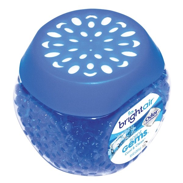 Bright Air Scent Gems Odor Eliminator, Cool and Clean, Blue, 10 oz, PK6 - BRI 900228
