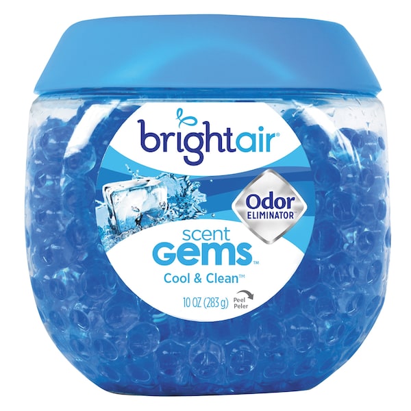 Bright Air Scent Gems Odor Eliminator, Cool and Clean, Blue, 10 oz, PK6 - BRI 900228